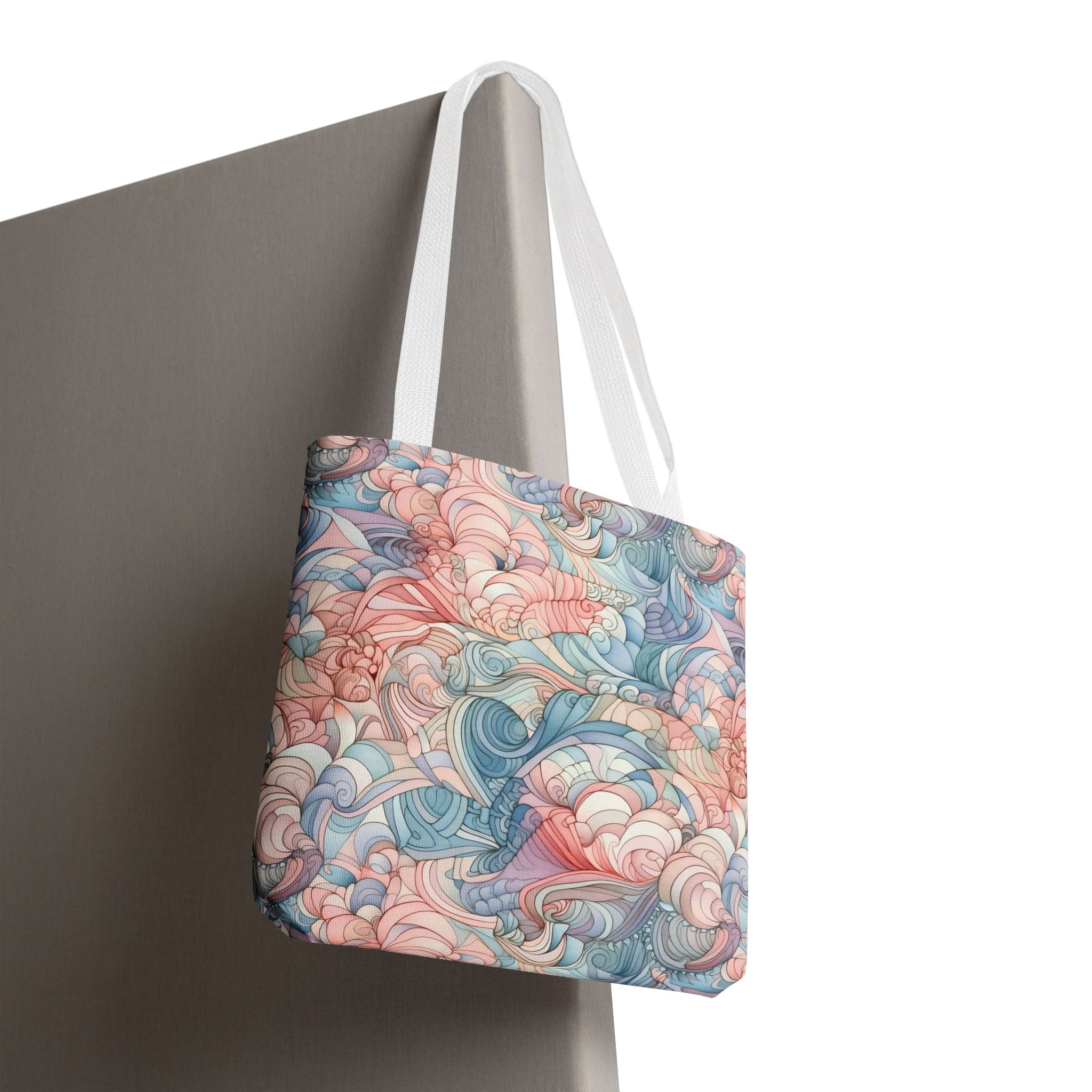 Artistic Tote Bag with a Colorful Swirl Design