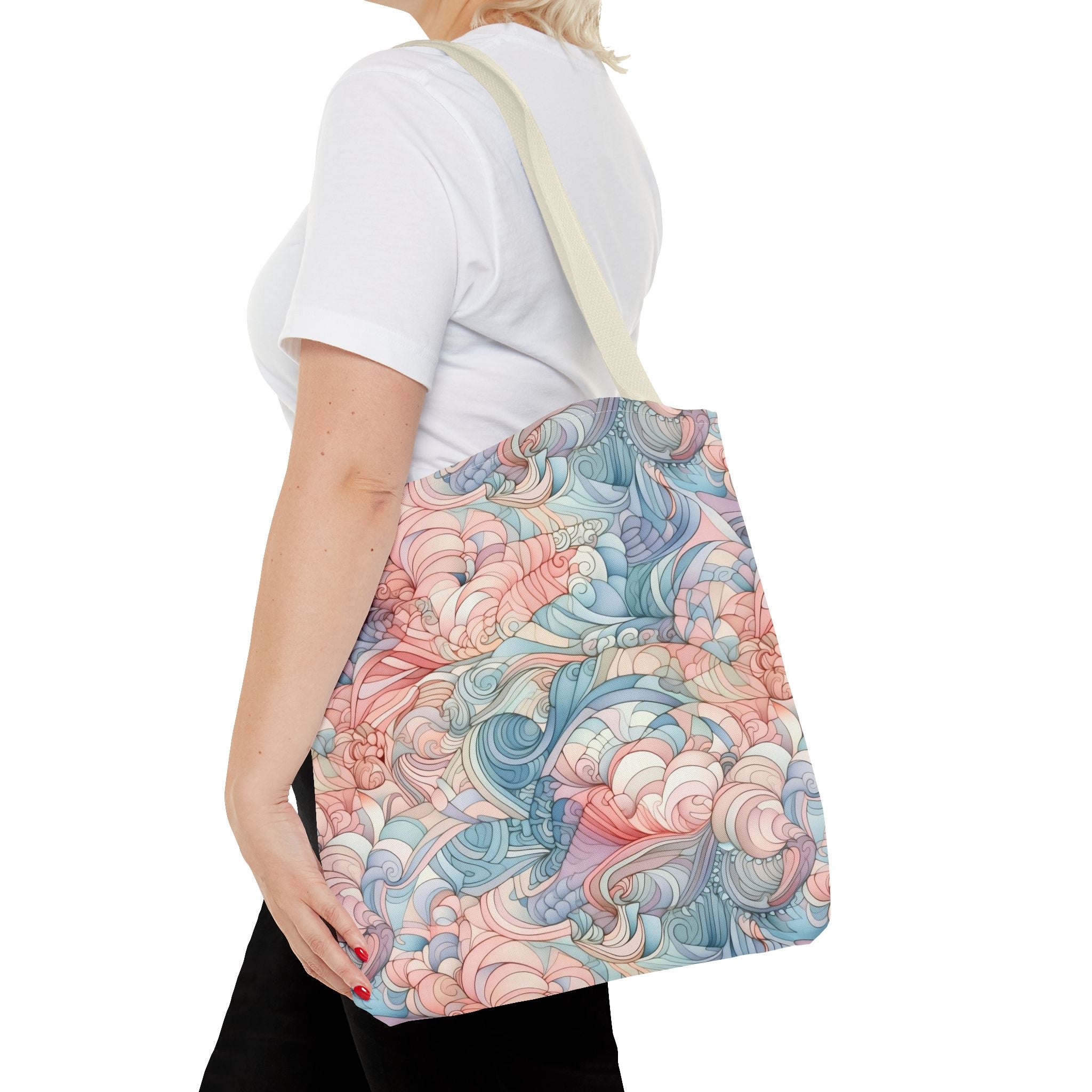 Artistic Tote Bag with a Colorful Swirl Design