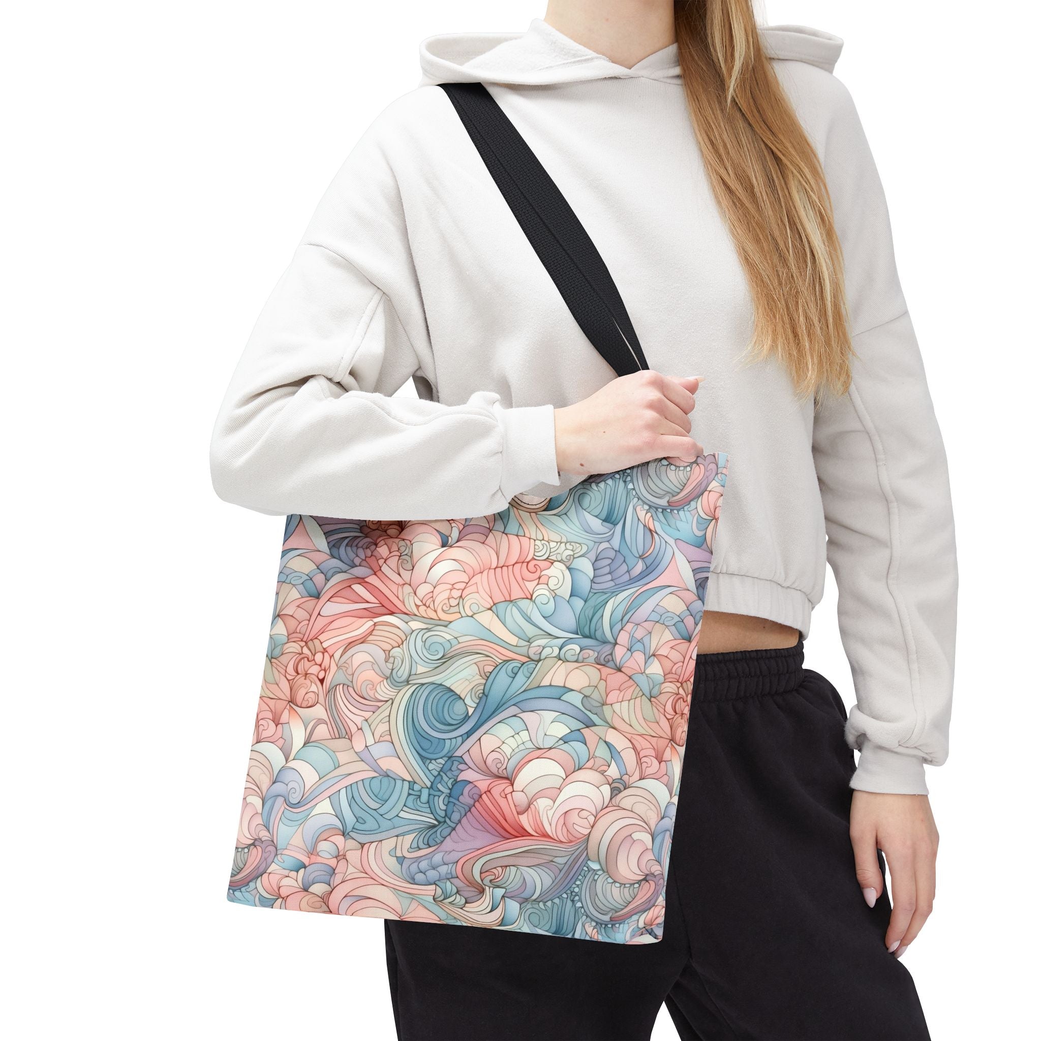 Artistic Tote Bag with a Colorful Swirl Design