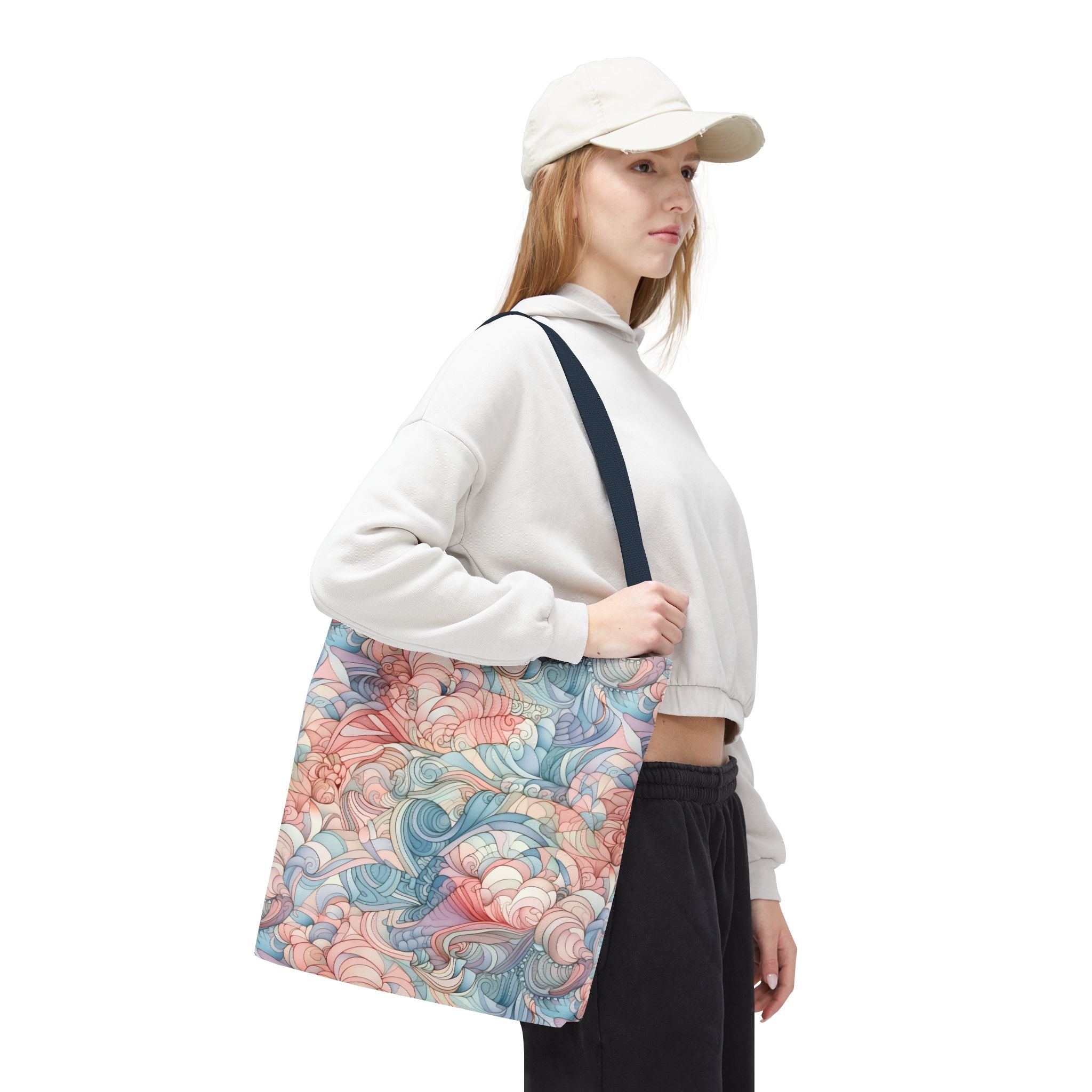 Artistic Tote Bag with a Colorful Swirl Design