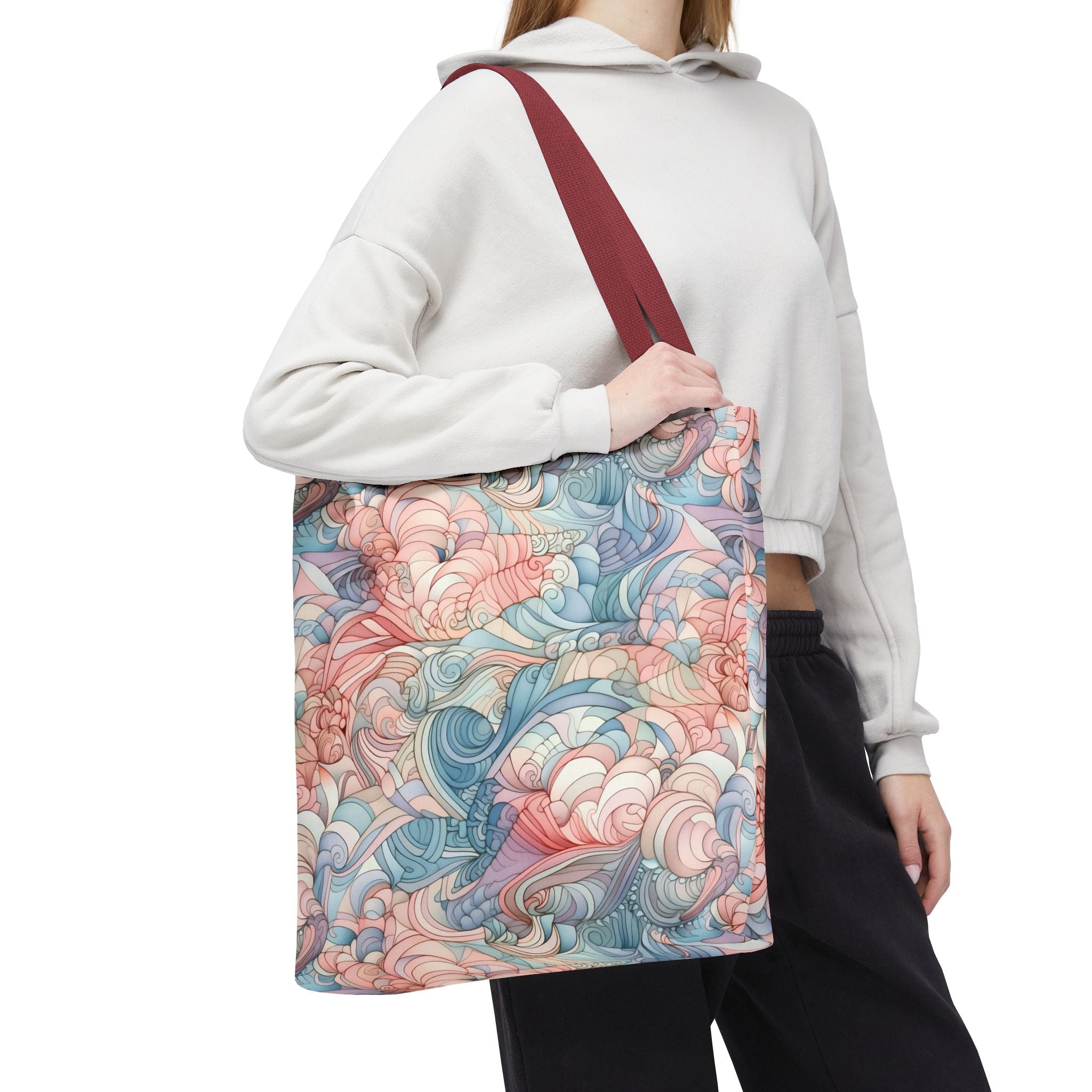 Artistic Tote Bag with a Colorful Swirl Design