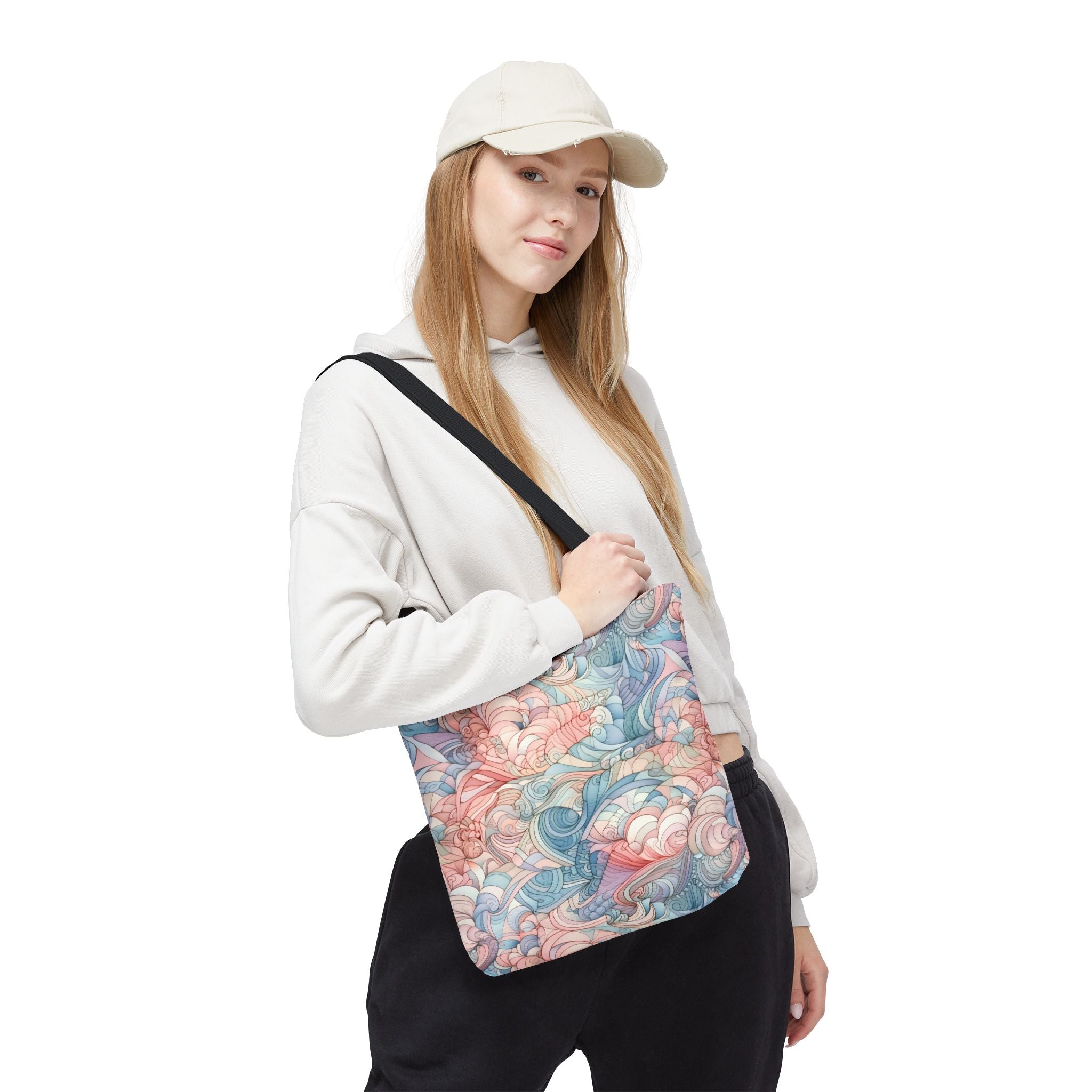 Artistic Tote Bag with a Colorful Swirl Design