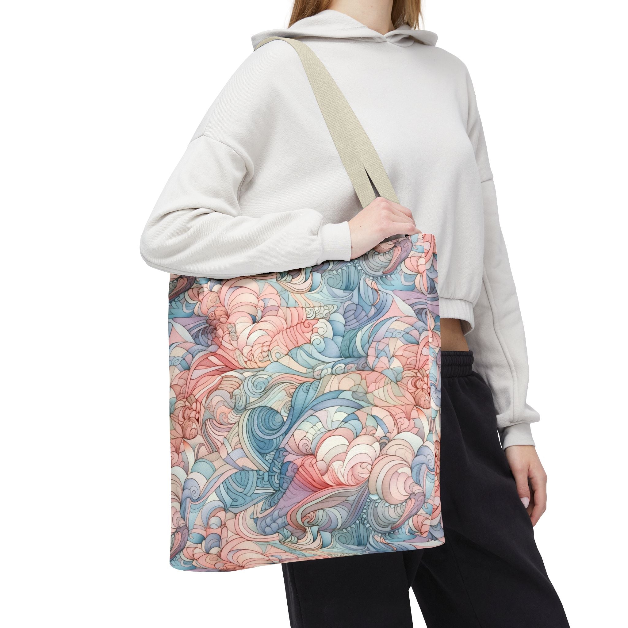 Artistic Tote Bag with a Colorful Swirl Design