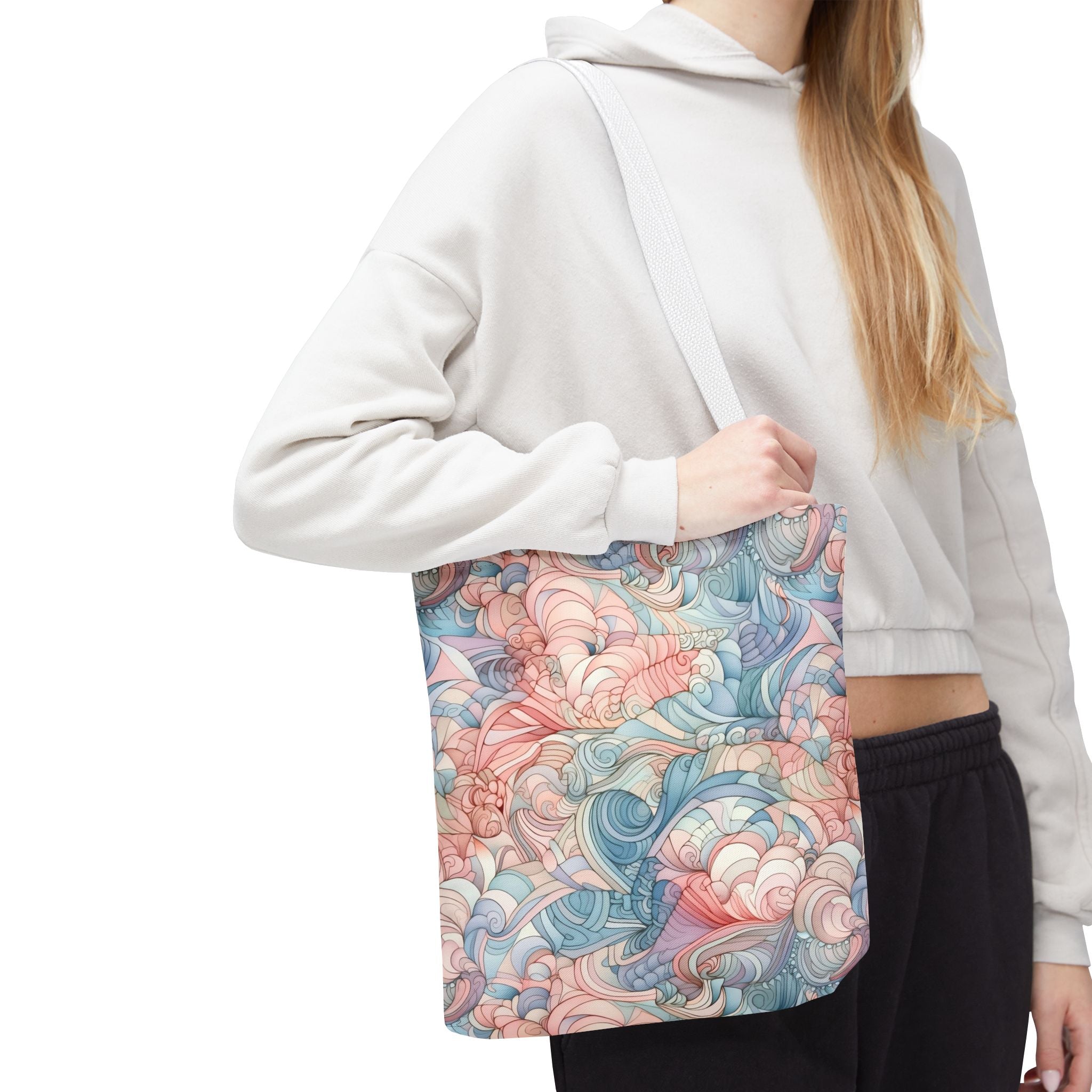 Artistic Tote Bag with a Colorful Swirl Design