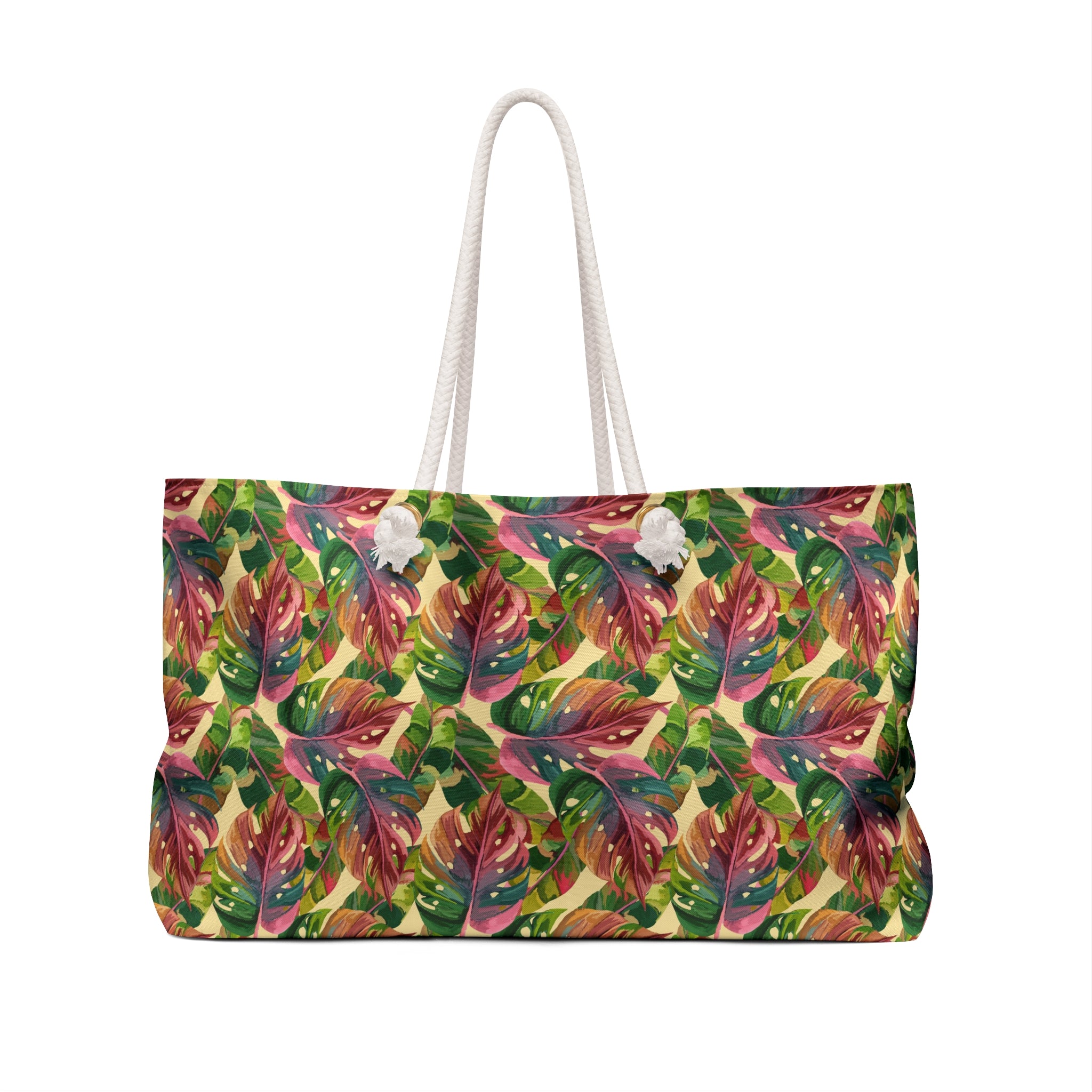 Tropical Leaves Weekender Bag, Perfect for Travel, Beach Days, Gym, or Weekend Getaways