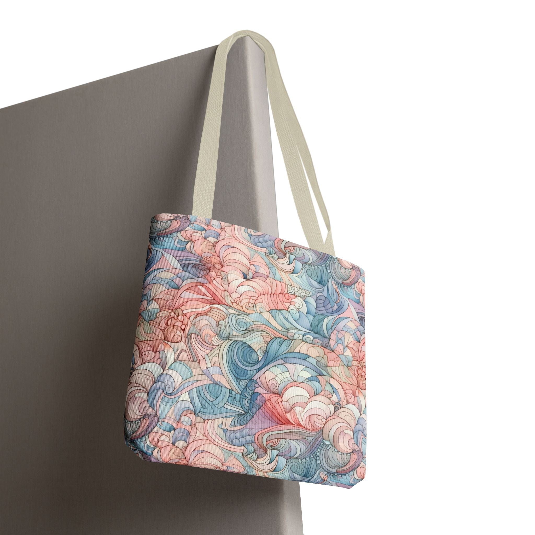 Artistic Tote Bag with a Colorful Swirl Design