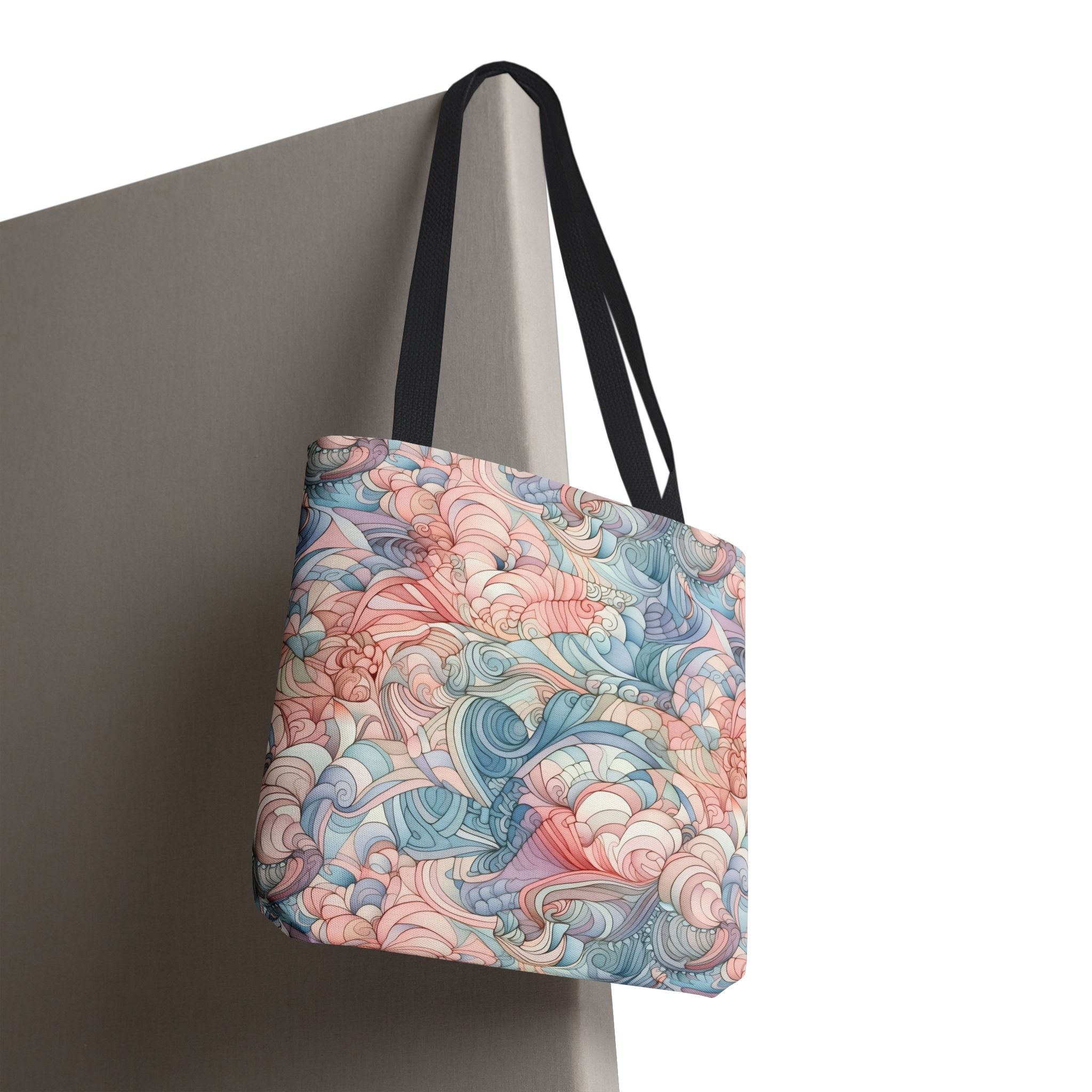 Artistic Tote Bag with a Colorful Swirl Design