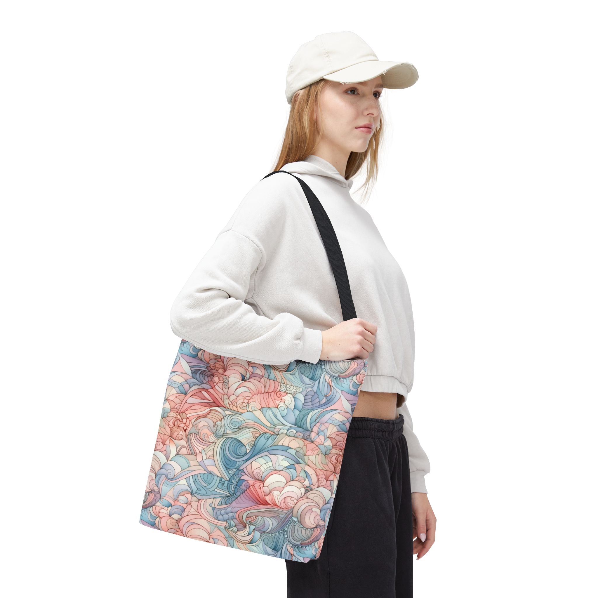 Artistic Tote Bag with a Colorful Swirl Design