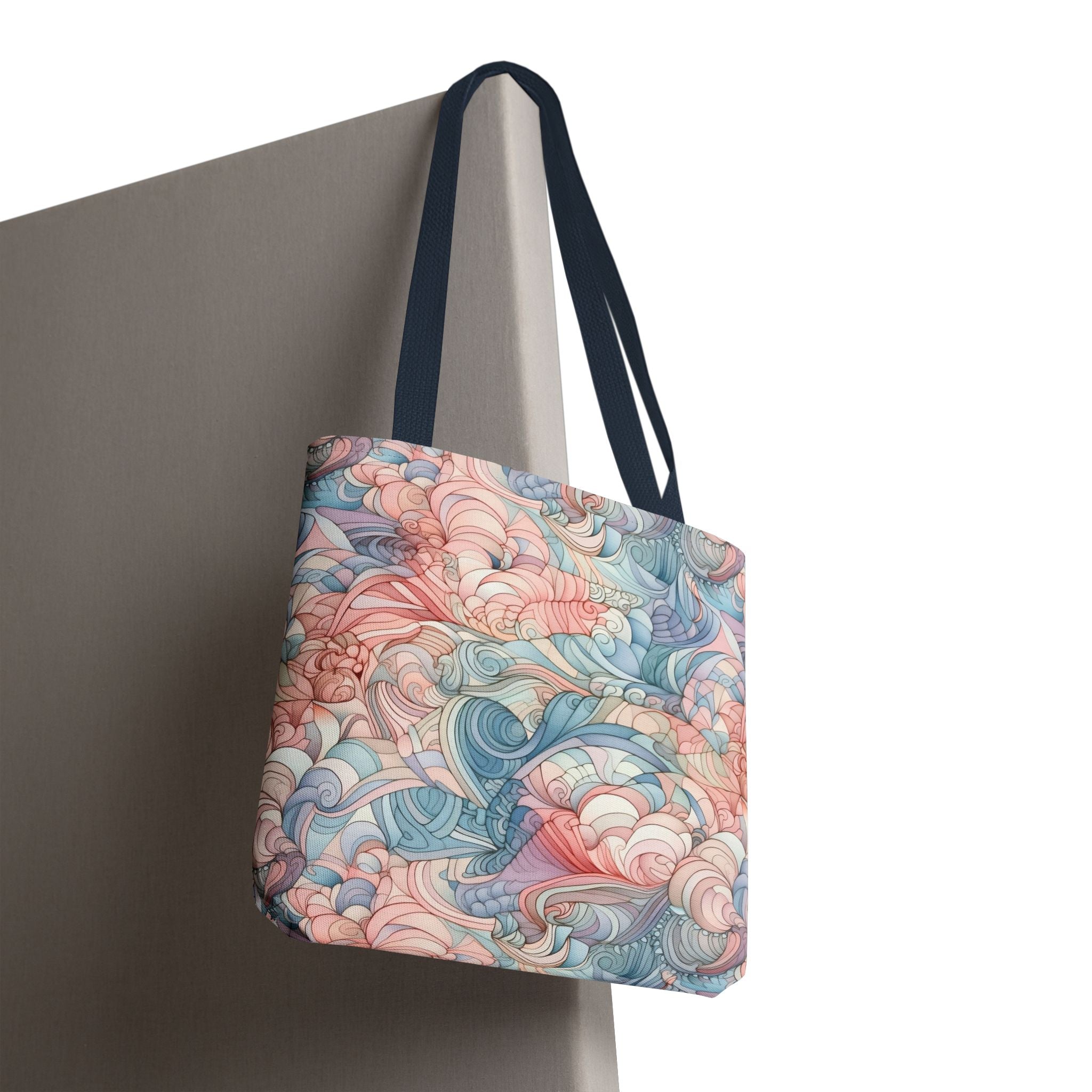 Artistic Tote Bag with a Colorful Swirl Design