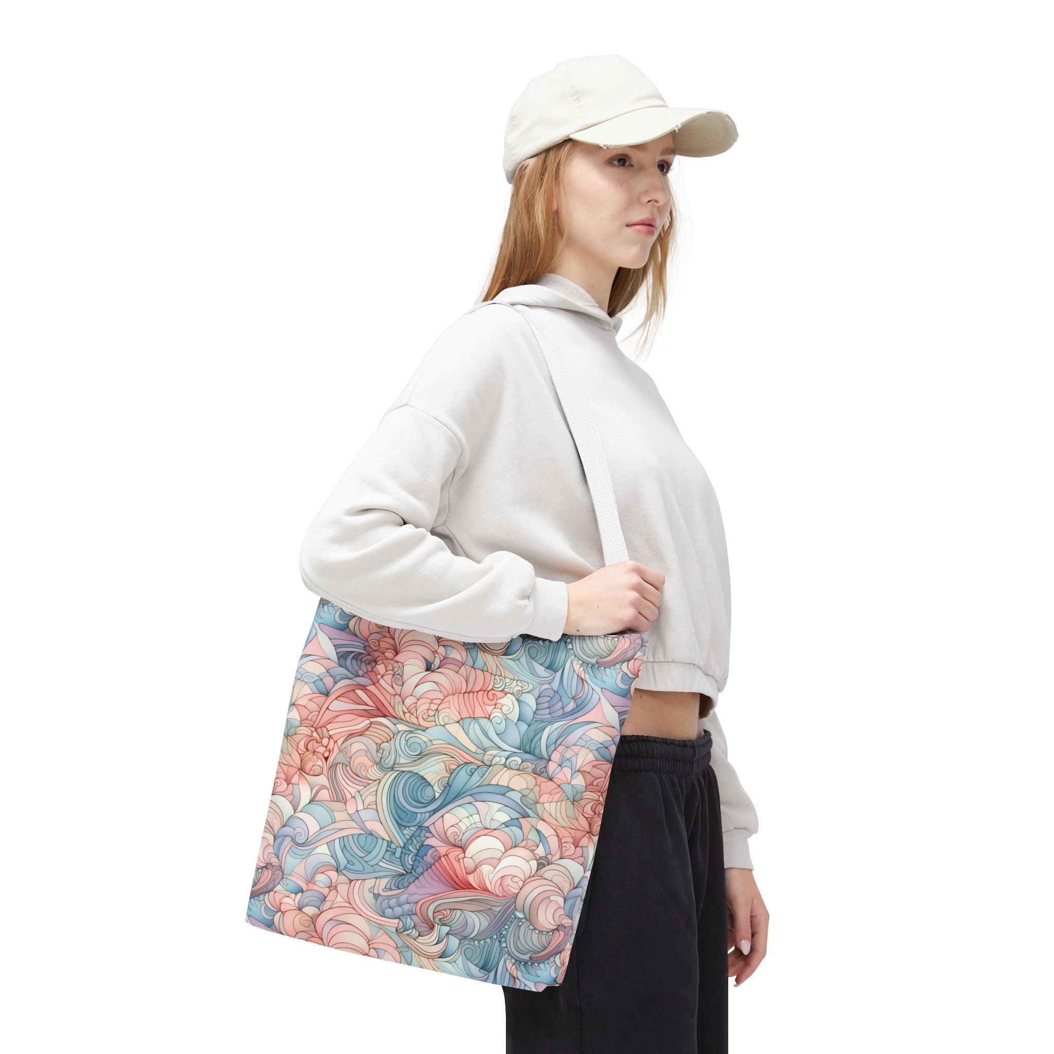 Artistic Tote Bag with a Colorful Swirl Design