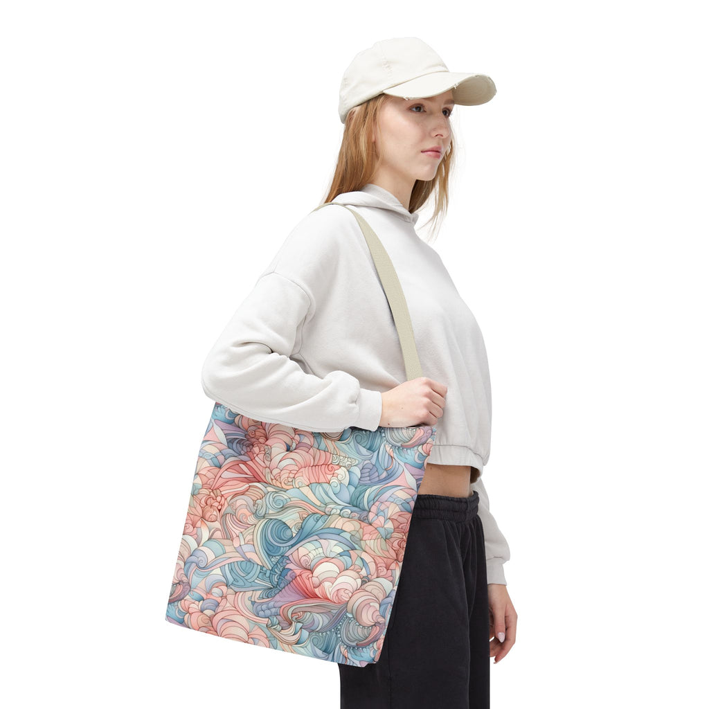 Artistic Tote Bag with a Colorful Swirl Design
