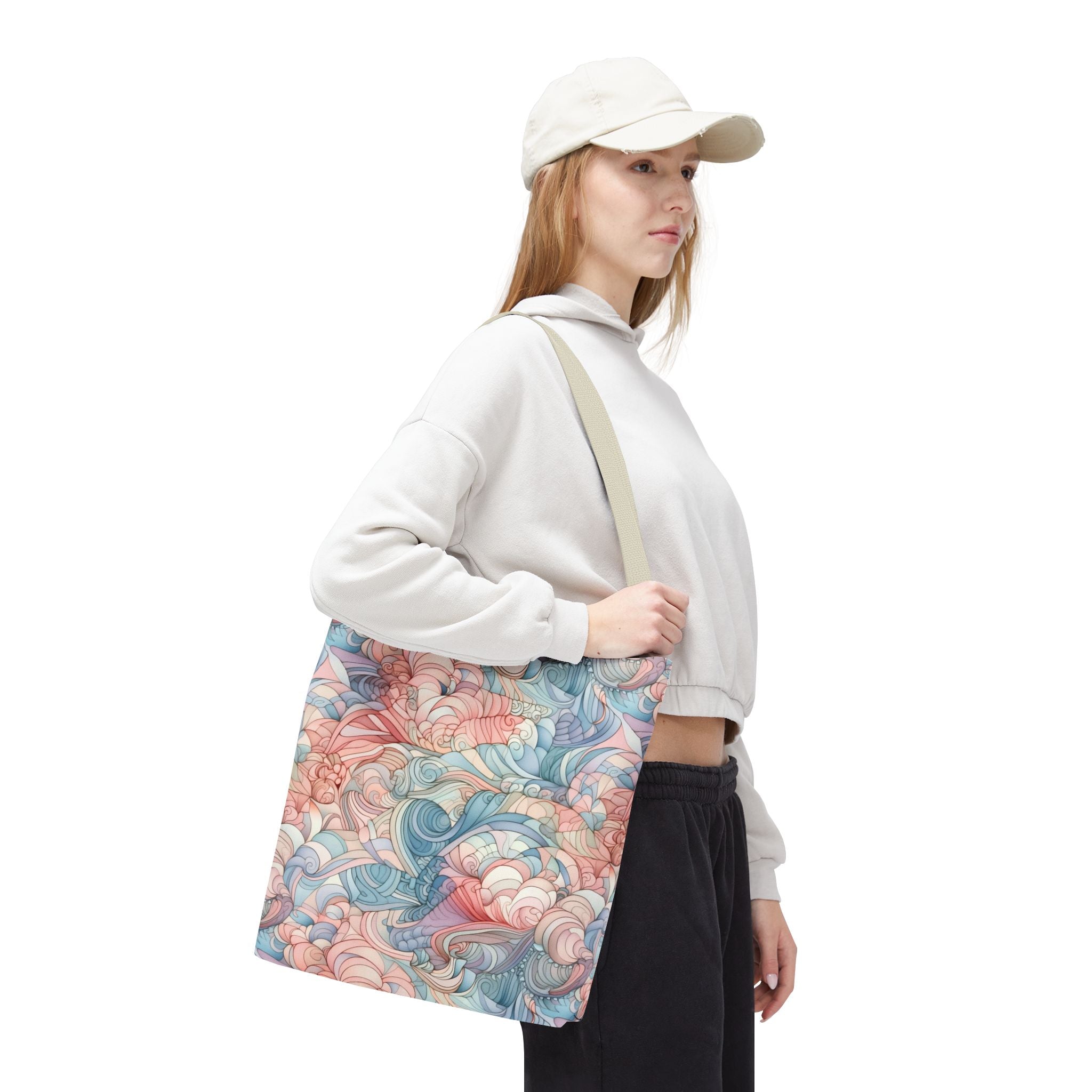 Artistic Tote Bag with a Colorful Swirl Design