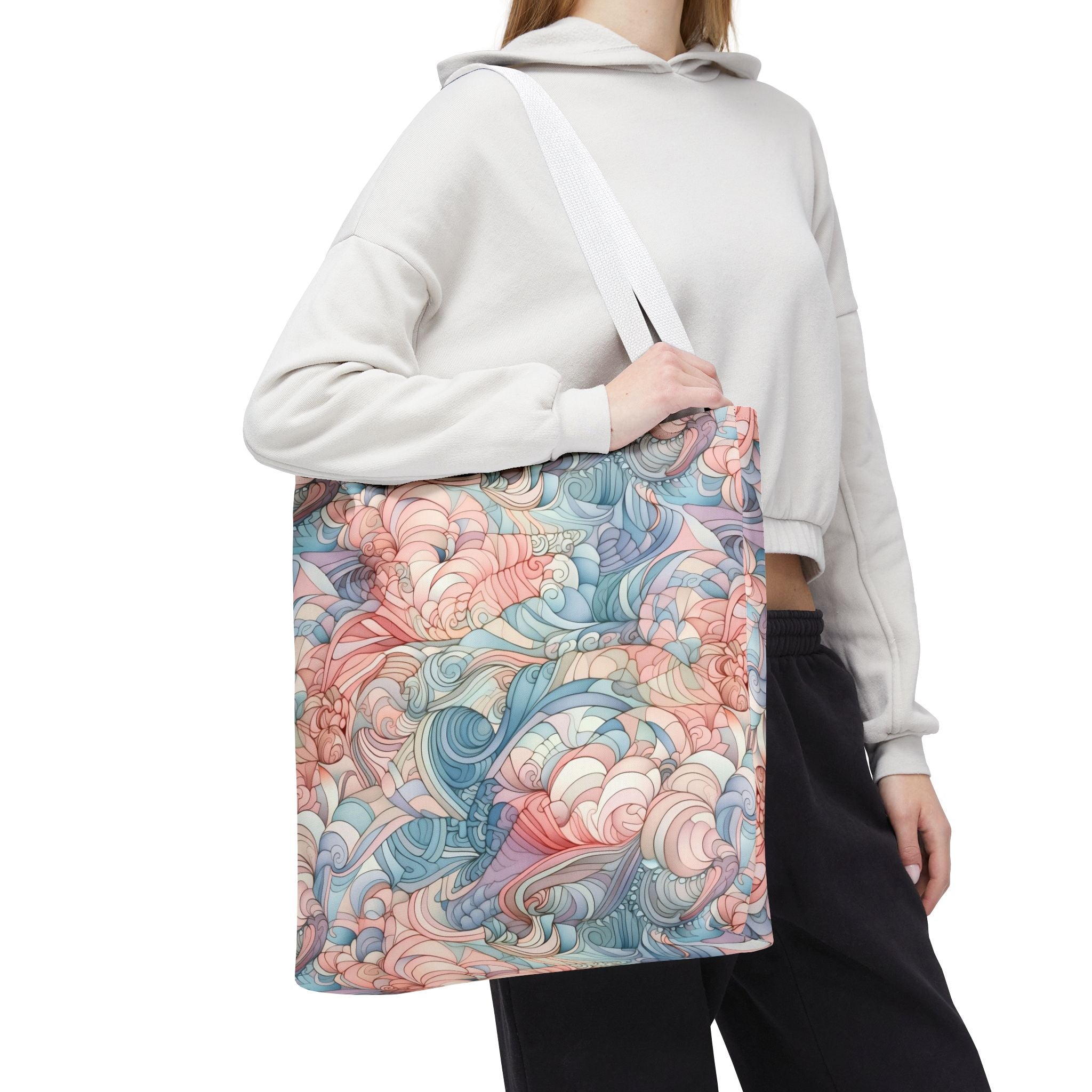 Artistic Tote Bag with a Colorful Swirl Design