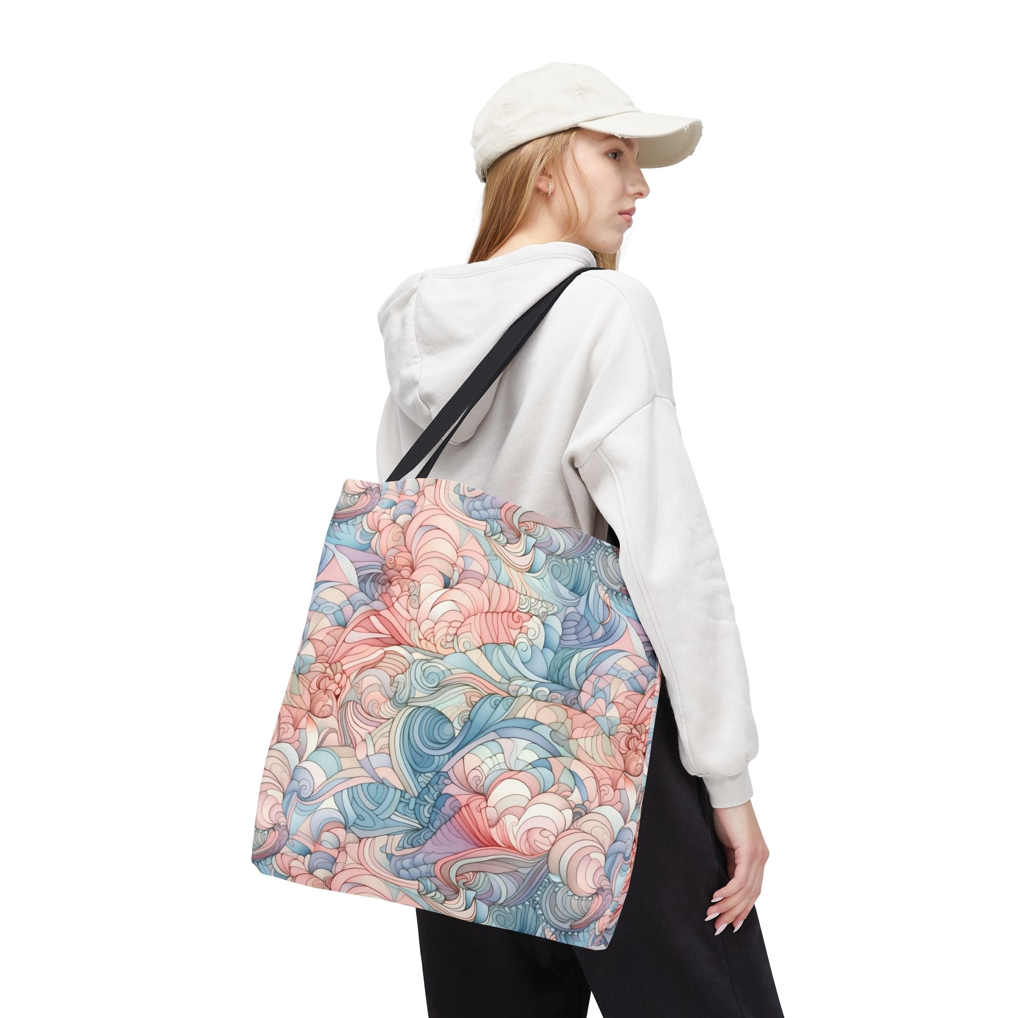 Artistic Tote Bag with a Colorful Swirl Design