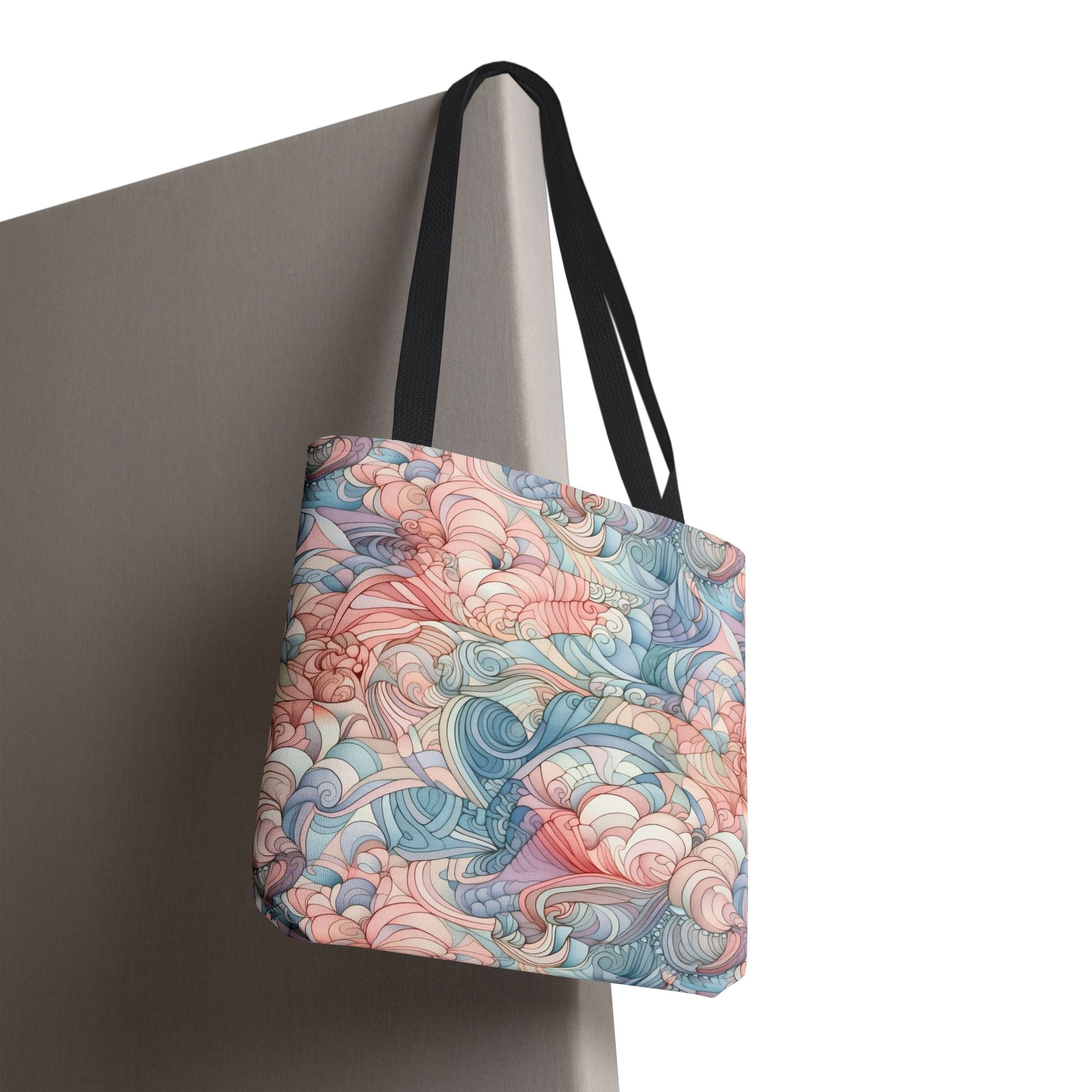 Artistic Tote Bag with a Colorful Swirl Design