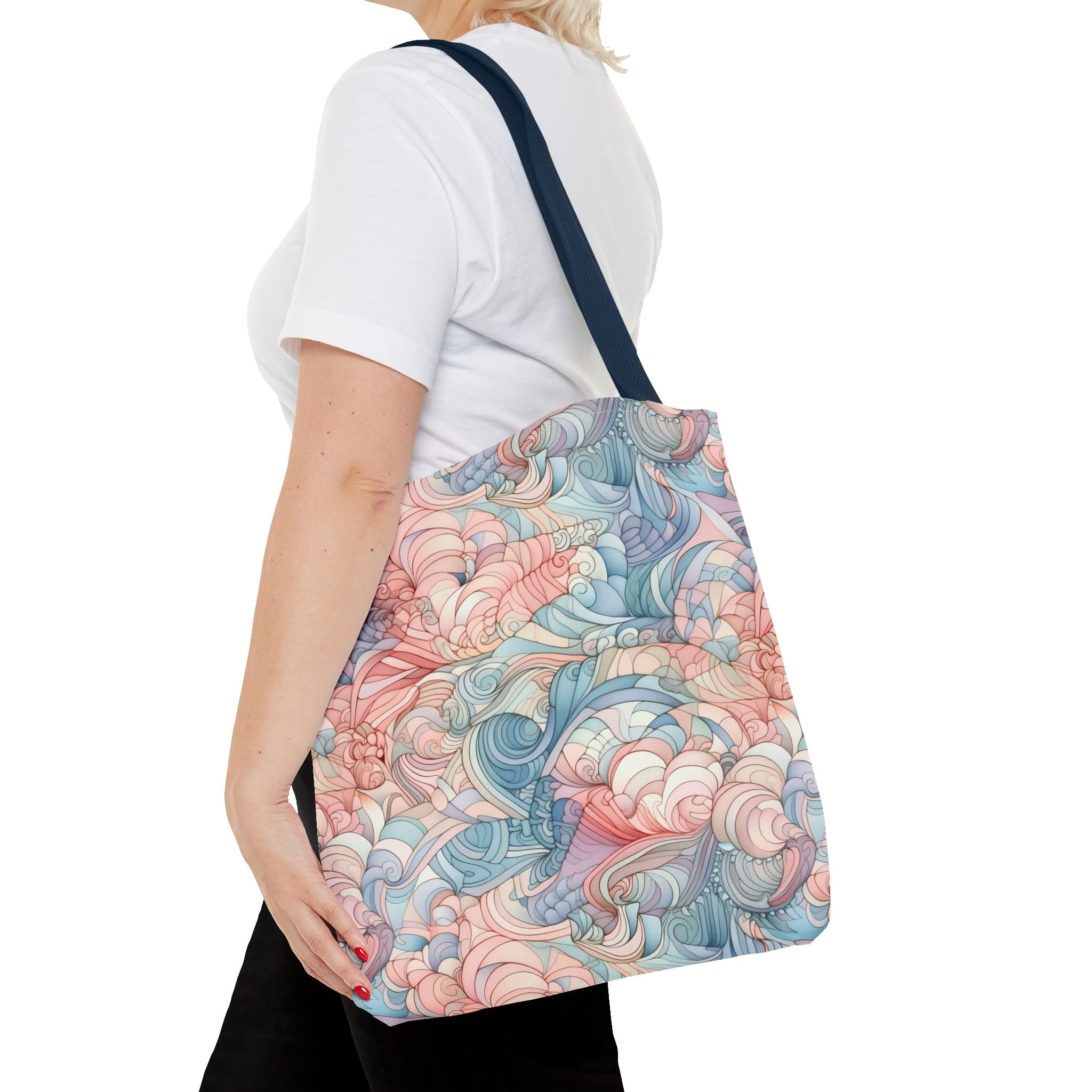 Artistic Tote Bag with a Colorful Swirl Design
