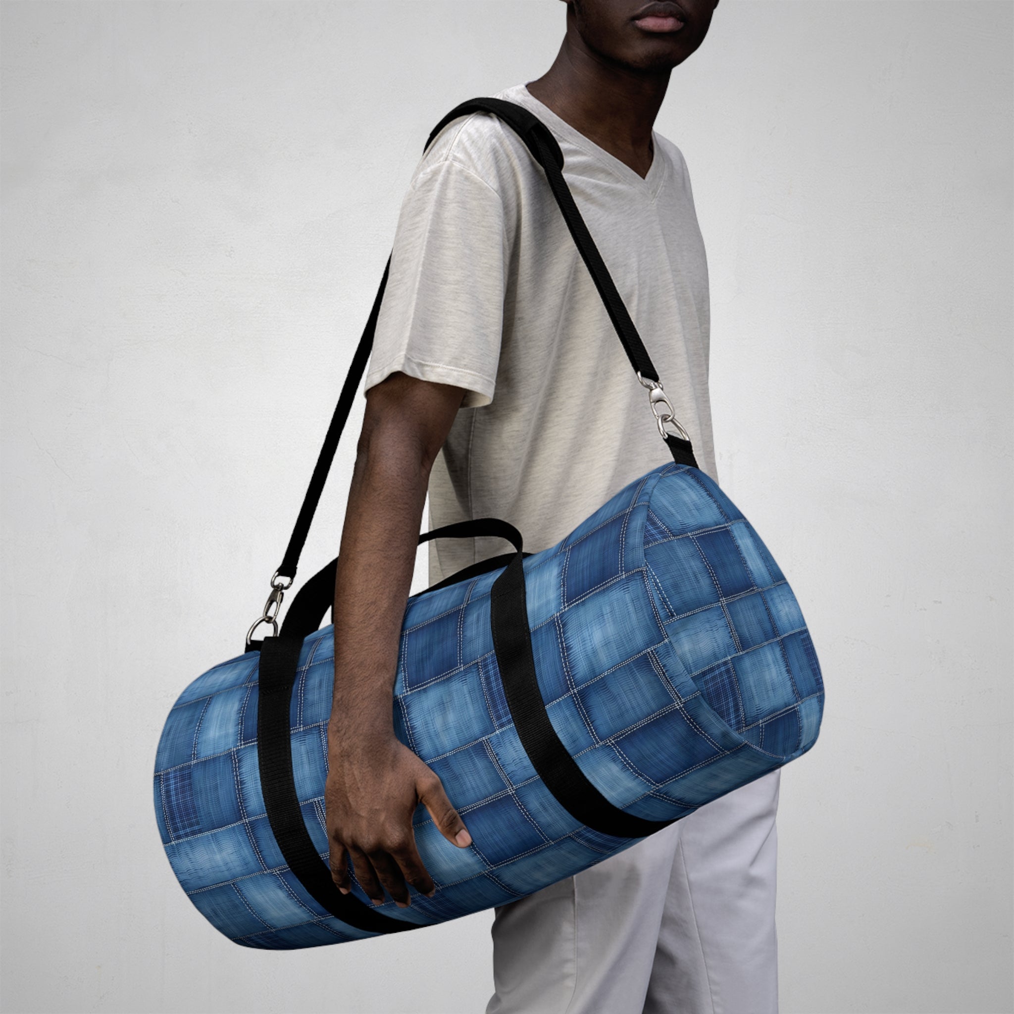 Denim Look Duffel Bag