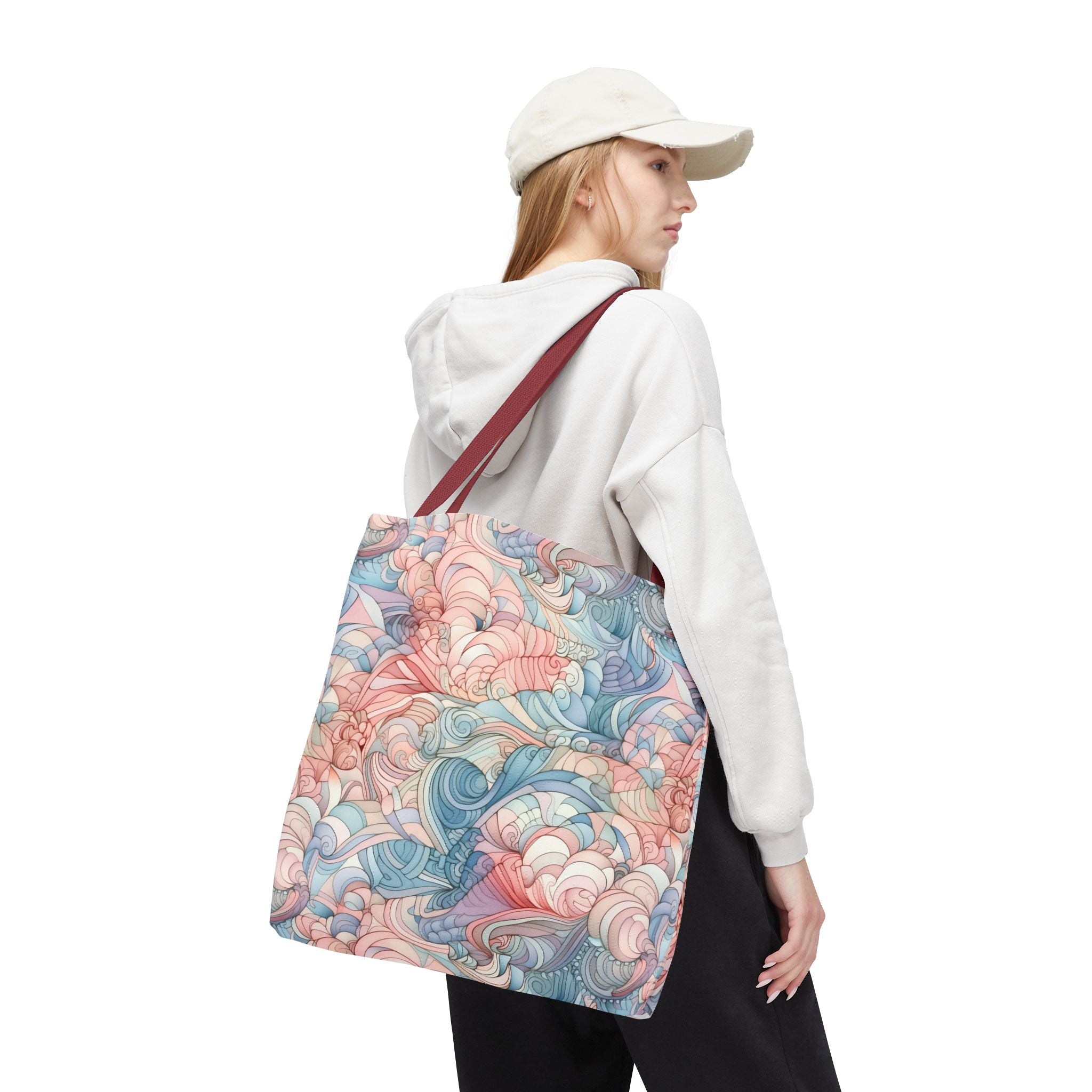 Artistic Tote Bag with a Colorful Swirl Design