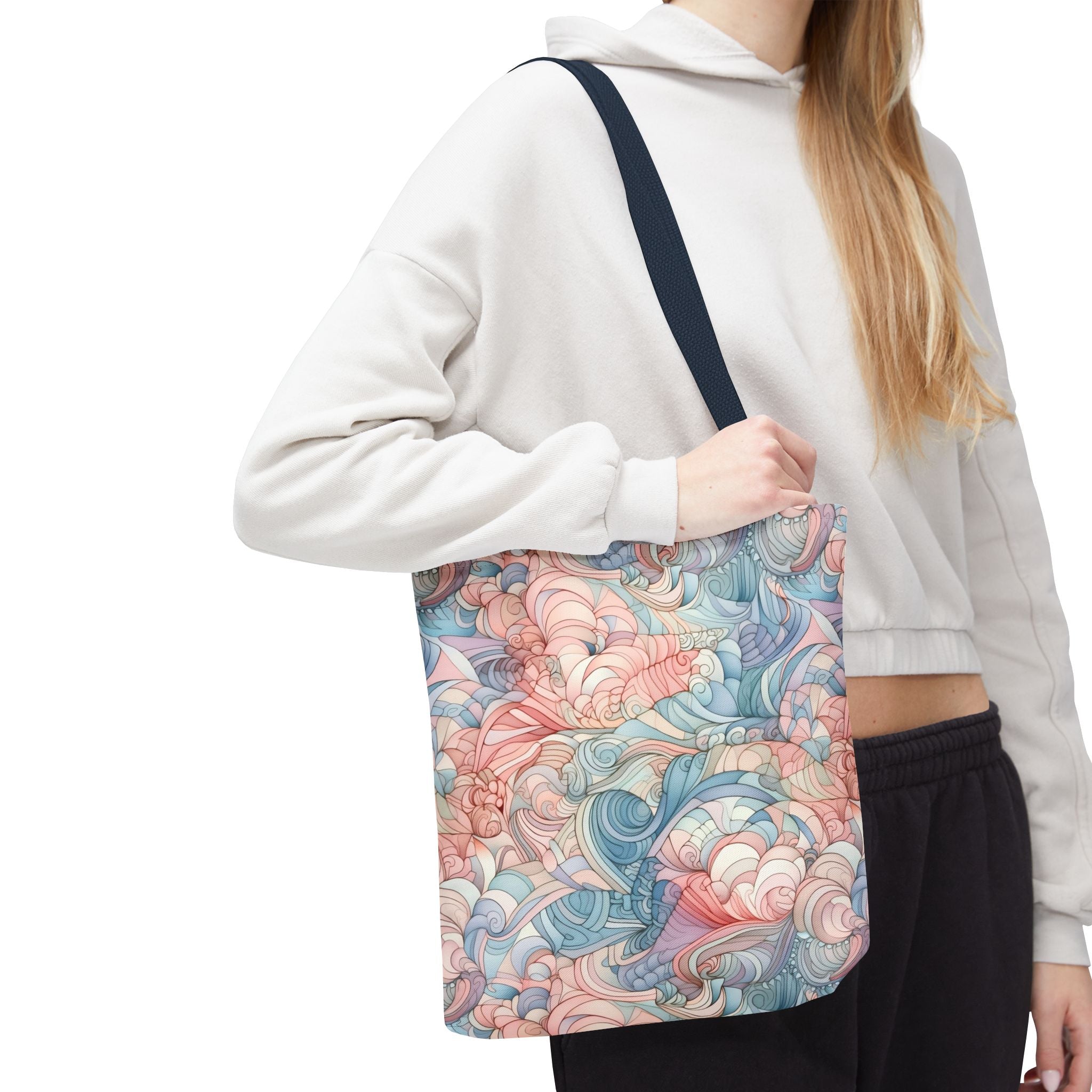 Artistic Tote Bag with a Colorful Swirl Design
