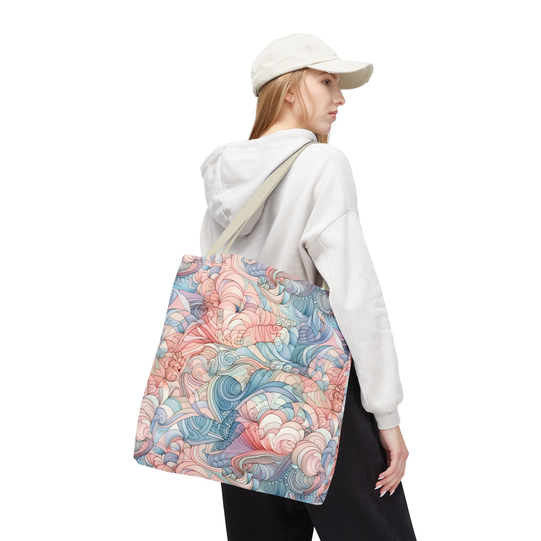 Artistic Tote Bag with a Colorful Swirl Design
