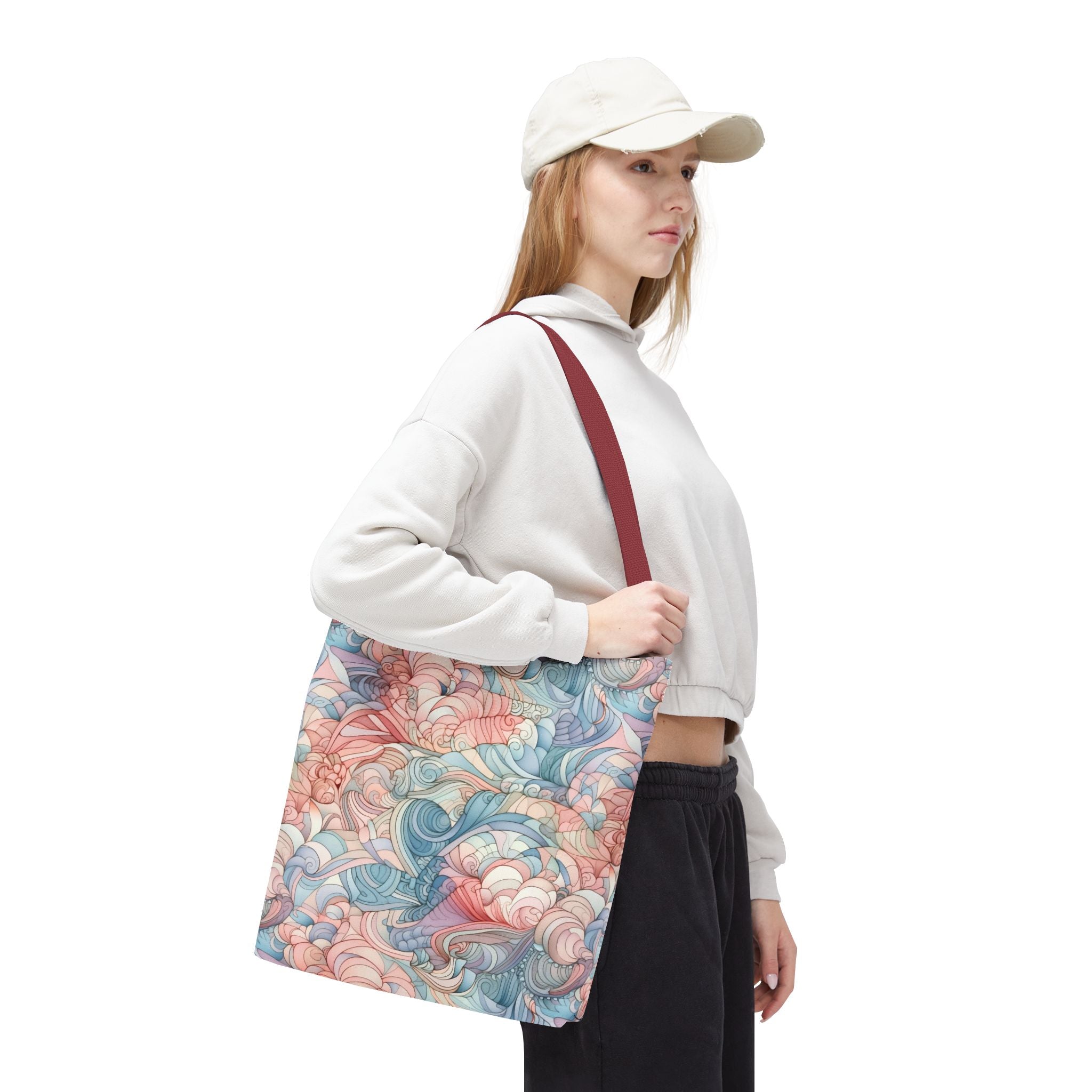 Artistic Tote Bag with a Colorful Swirl Design