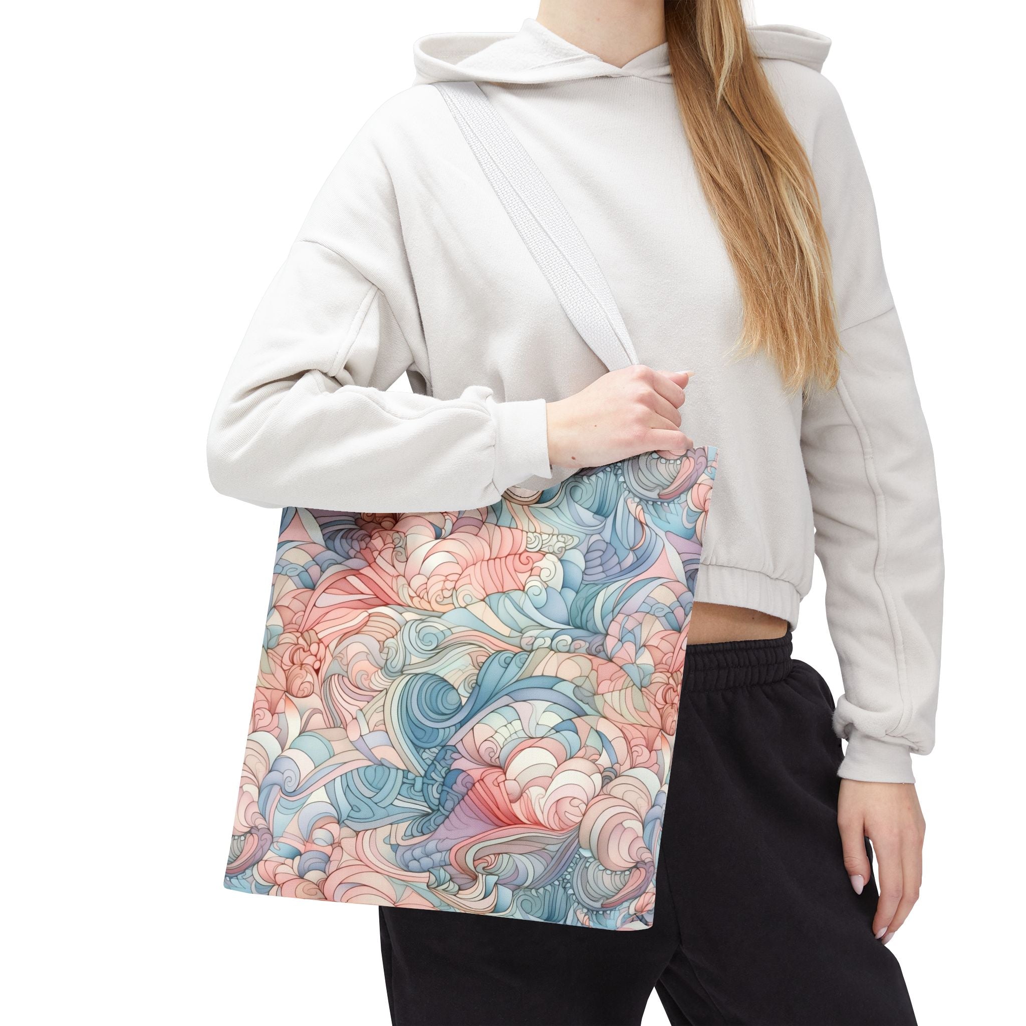 Artistic Tote Bag with a Colorful Swirl Design