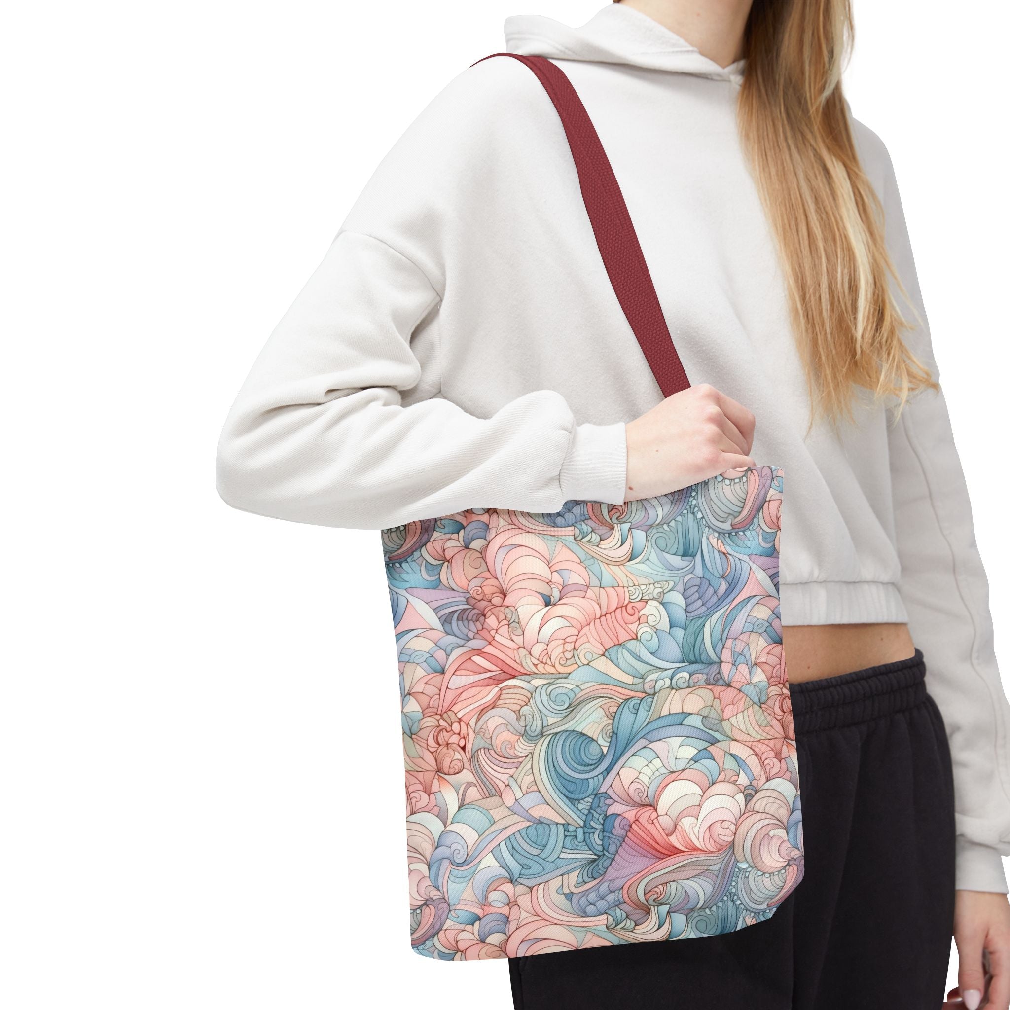 Artistic Tote Bag with a Colorful Swirl Design