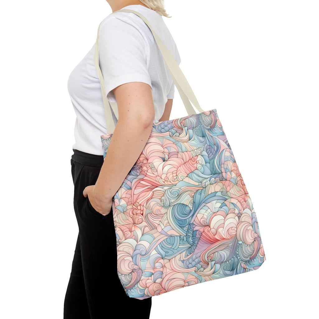 Artistic Tote Bag with a Colorful Swirl Design