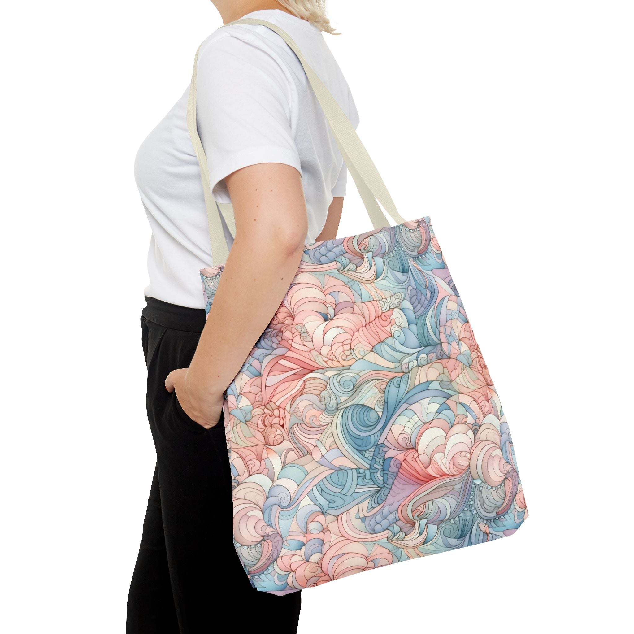 Artistic Tote Bag with a Colorful Swirl Design