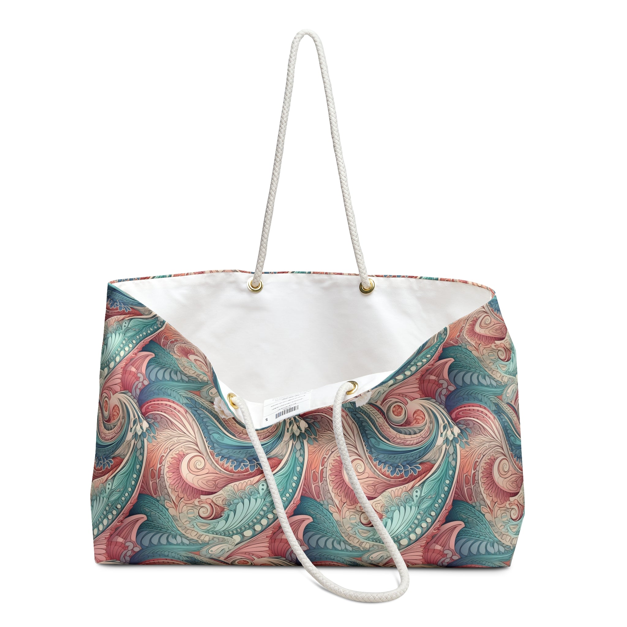 Bohemian Weekender Bag with Vibrant Swirls