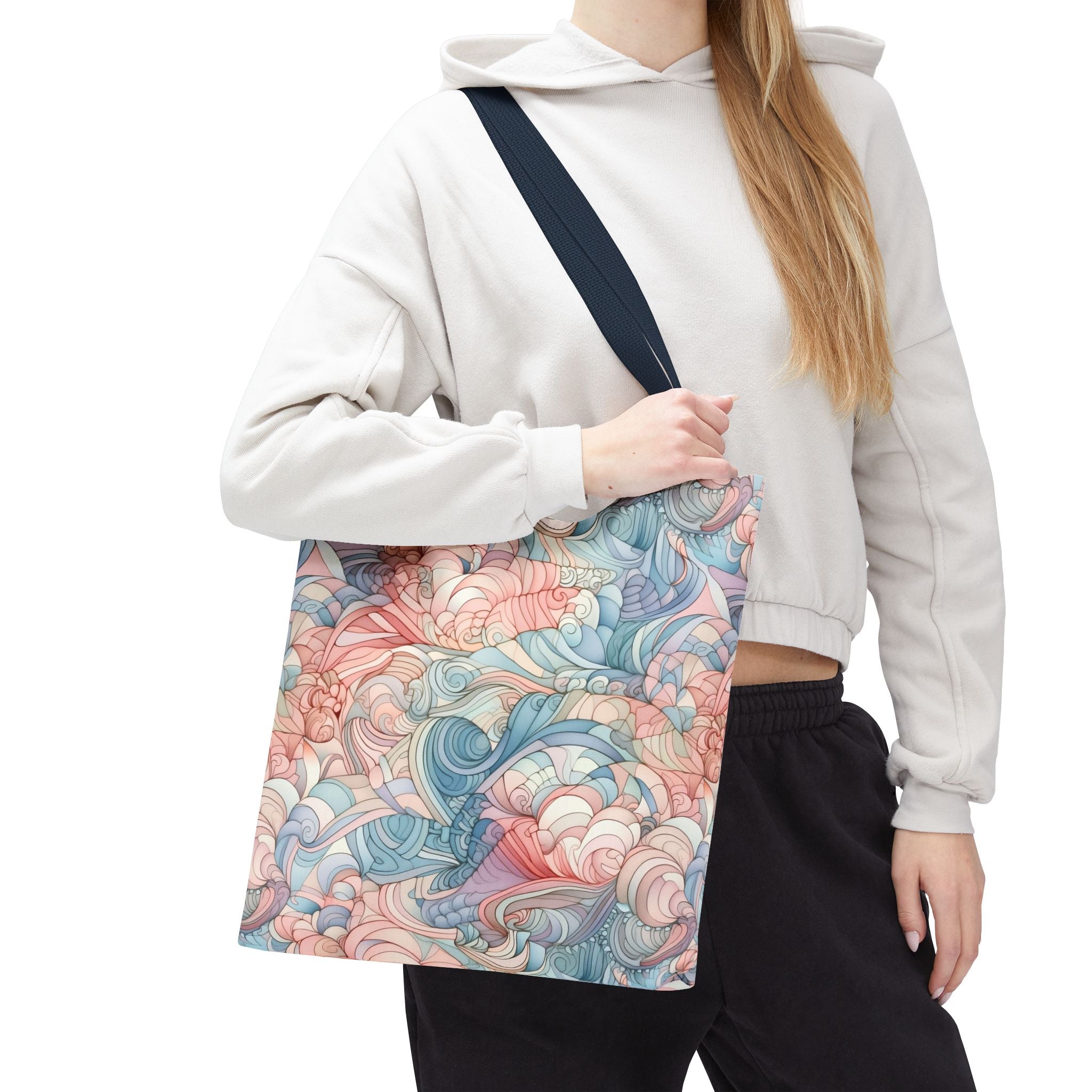 Artistic Tote Bag with a Colorful Swirl Design