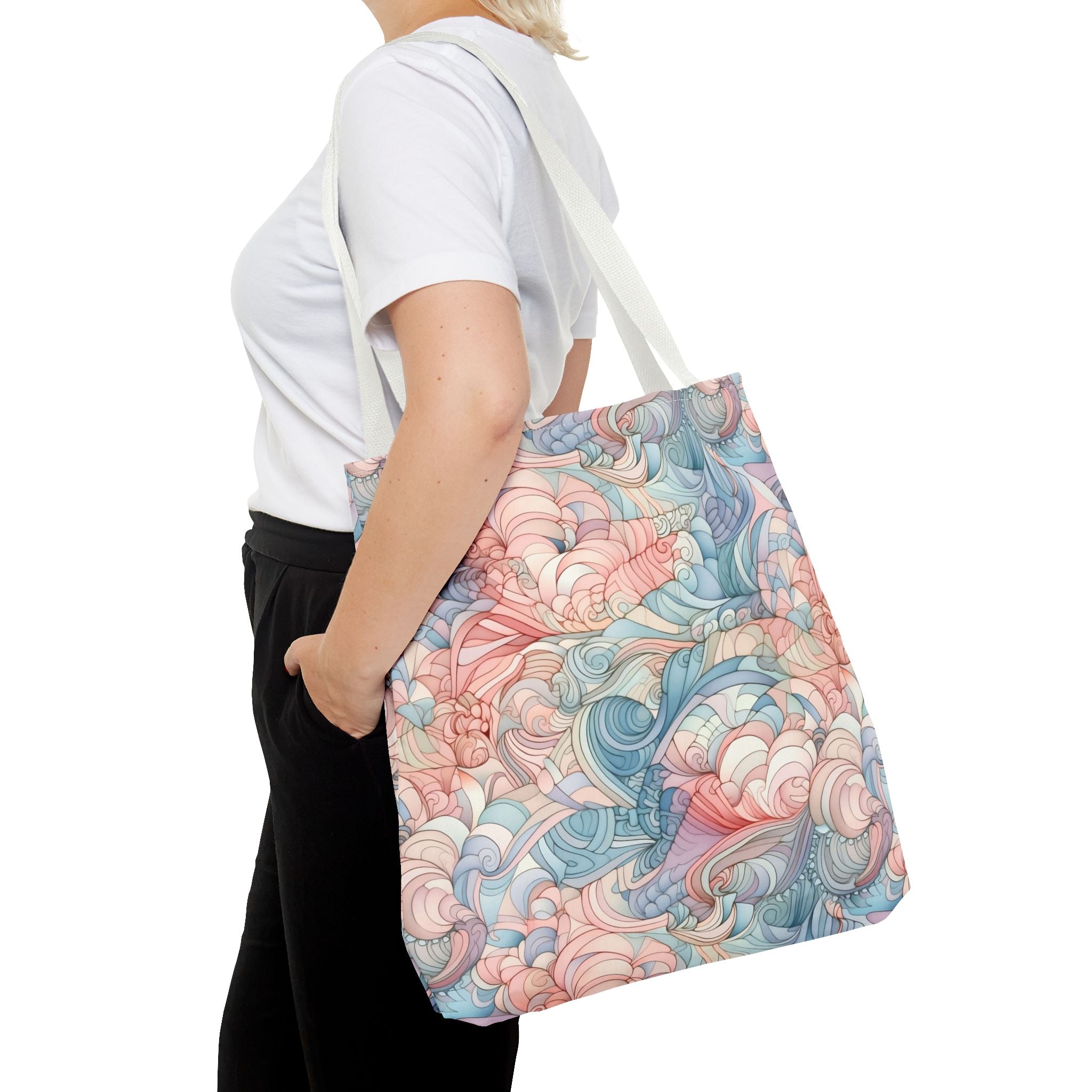 Artistic Tote Bag with a Colorful Swirl Design