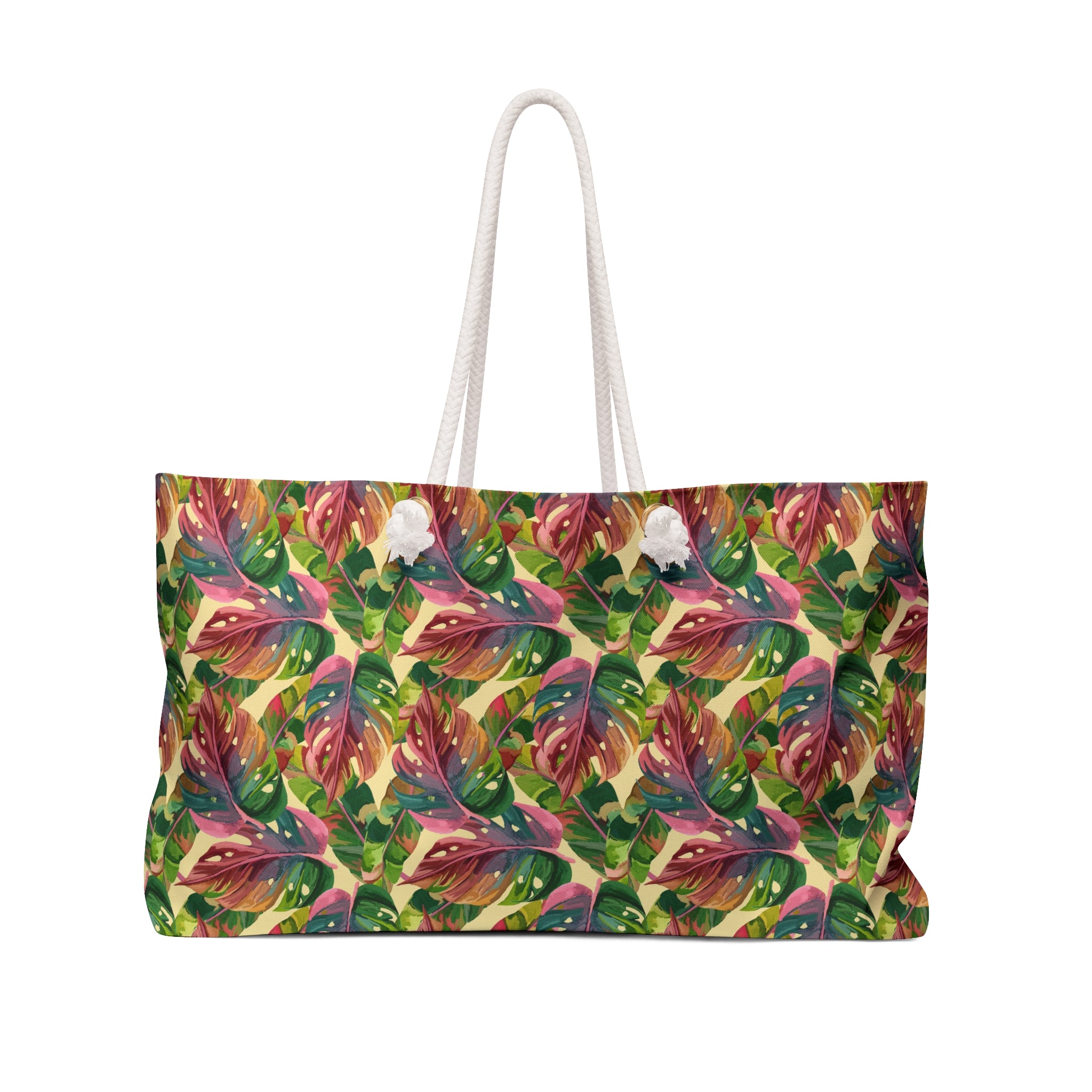 Tropical Leaves Weekender Bag, Perfect for Travel, Beach Days, Gym, or Weekend Getaways